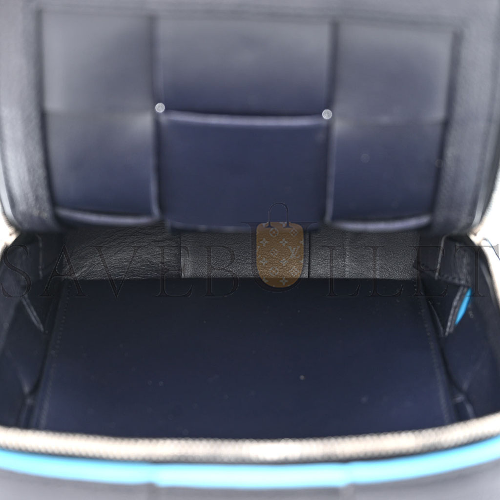 bo*te*ga Ve*ne*ta grained calfskin intreccio mini cassette sling bag deep blue pool (20*15*5cm)